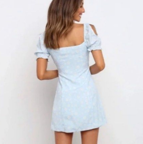 Petal + Pup Blue Floral Mini Dress 6 - Picture 3 of 12